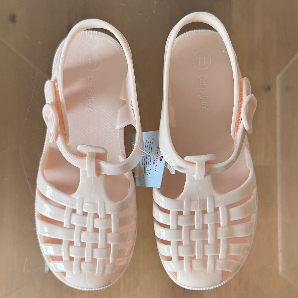 Girls Pink Soft Jelly Sandal Size 11 Easter Spring Ready NWOT